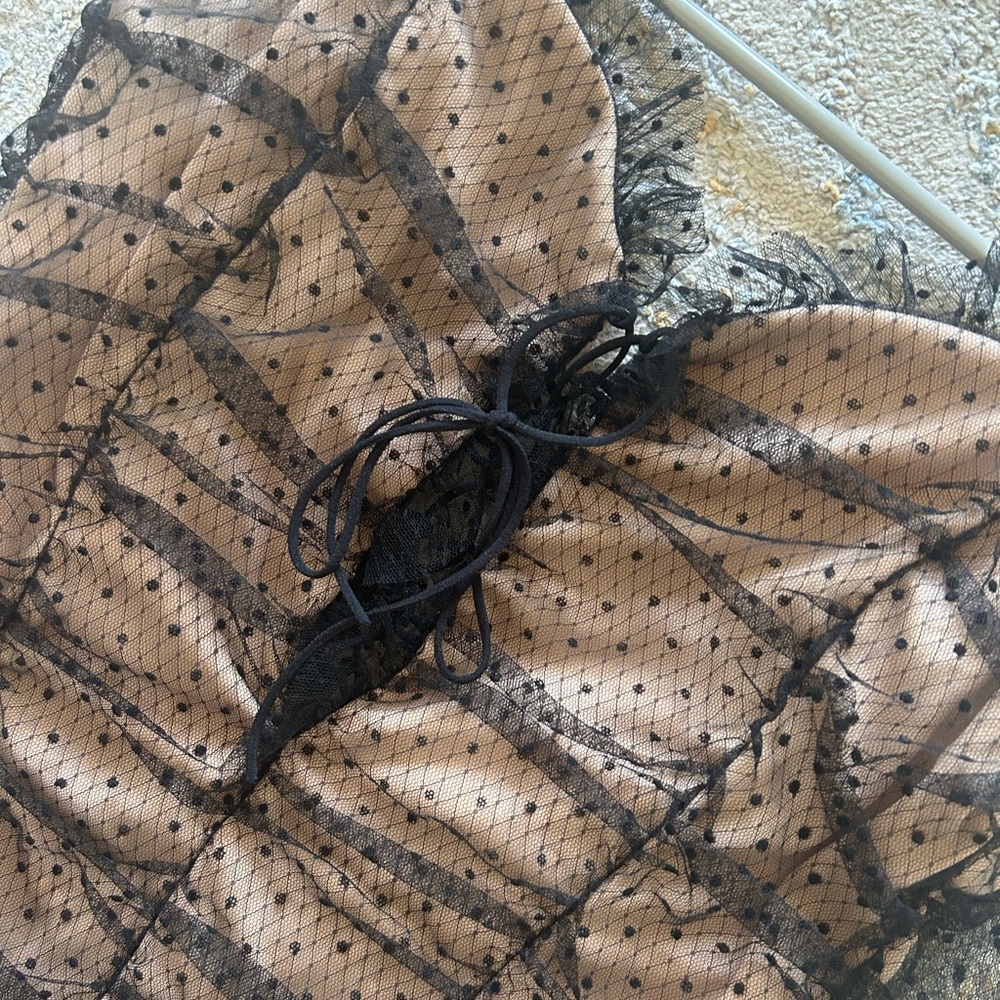 Windsor black lace with polka dot details dress